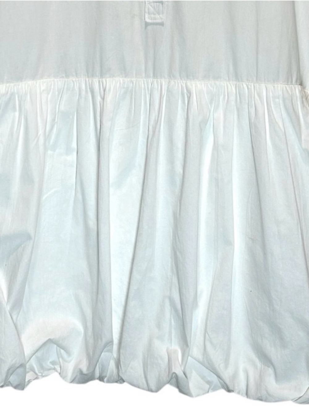 Anthropologie Maeve White Cotton Poplin Mini Shirt Dress w/ Bubble Hem - Medium - Picture 7 of 9